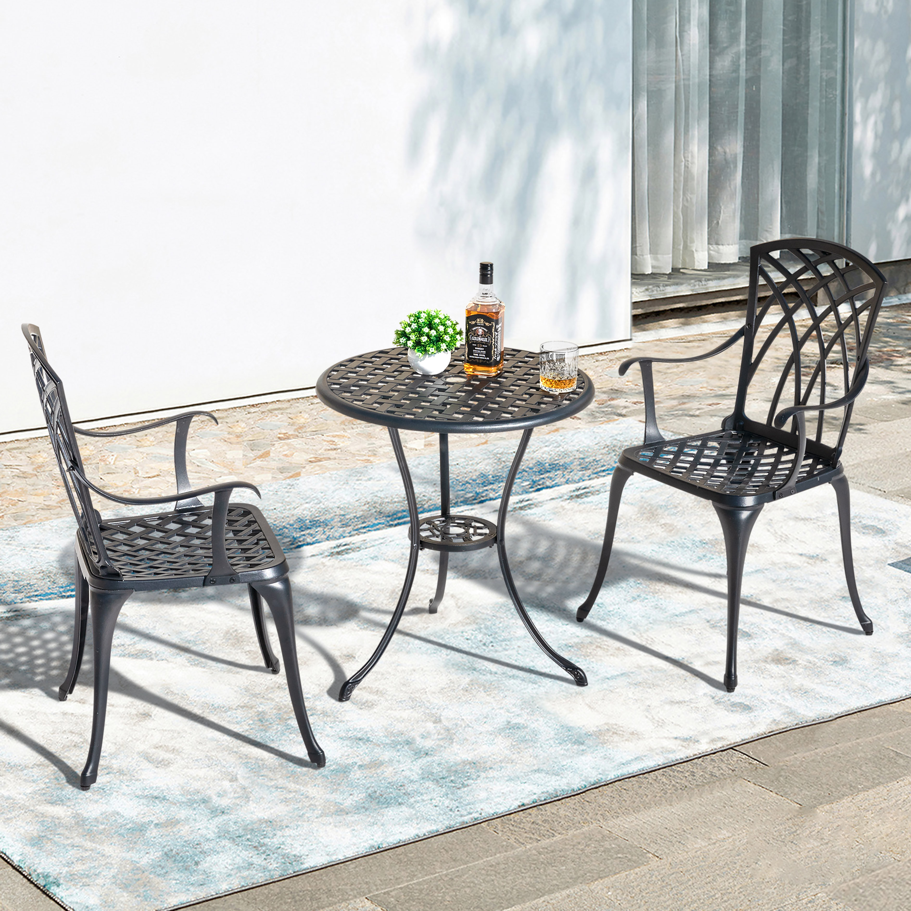 Charlton Home Pacha 2 Person Outdoor Bistro Set Reviews Wayfair